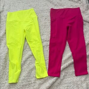 Bright Yellow and Pink Leggings